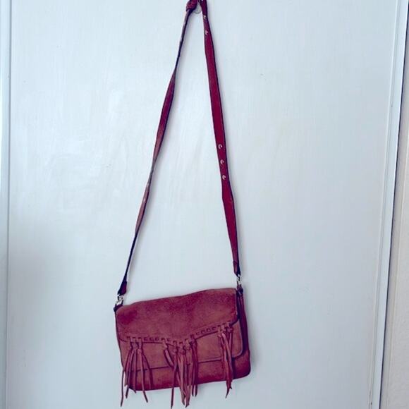 Rebecca Minkoff Rapture Leather Crossbody Shoulder Purse with Fringe - Picture 2 of 12